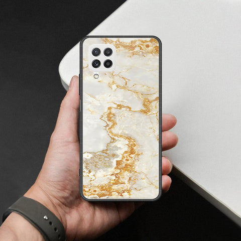 Samsung Galaxy A22 Cover - Mystic Marble Series - HQ Ultra Shine Premium Infinity Glass Soft Silicon Borders Case