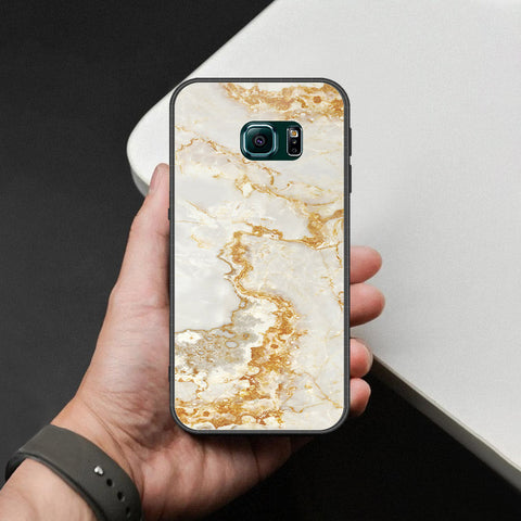 Samsung Galaxy S6 Edge Cover - Mystic Marble Series - HQ Ultra Shine Premium Infinity Glass Soft Silicon Borders Case