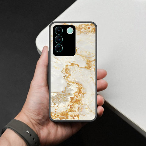 Vivo V27e Cover - Mystic Marble Series - HQ Ultra Shine Premium Infinity Glass Soft Silicon Borders Case