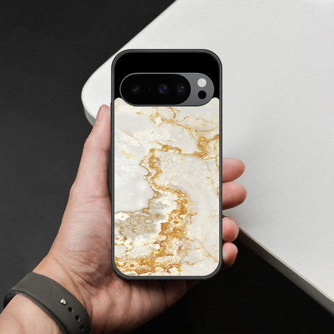 Google Pixel 9 Cover - Mystic Marble Series - HQ Ultra Shine Premium Infinity Glass Soft Silicon Borders Case