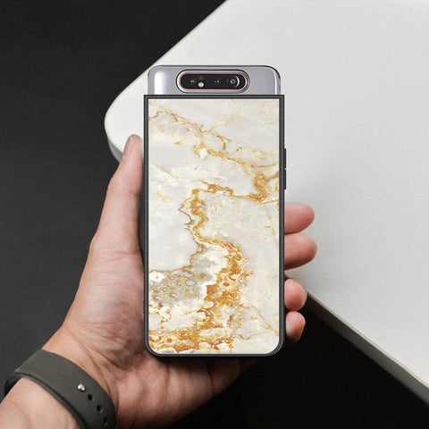 Samsung Galaxy A90 Cover - Mystic Marble Series - HQ Ultra Shine Premium Infinity Glass Soft Silicon Borders Case