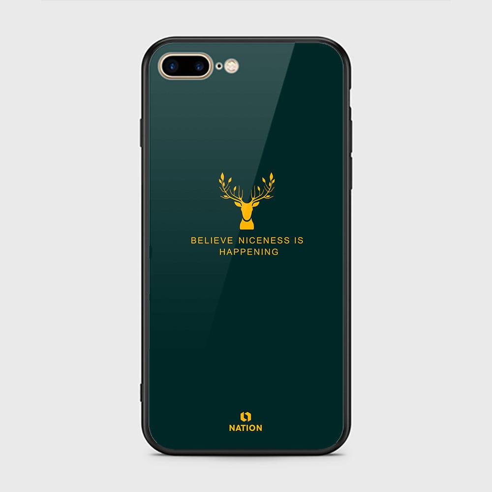 iPhone 8 Plus Cover - Nice Series - D420  - HQ Ultra Shine Premium Infinity Glass Soft Silicon Borders Case ( Fast delivery )