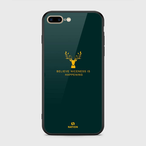 iPhone 8 Plus Cover - Nice Series - D420  - HQ Ultra Shine Premium Infinity Glass Soft Silicon Borders Case ( Fast delivery )
