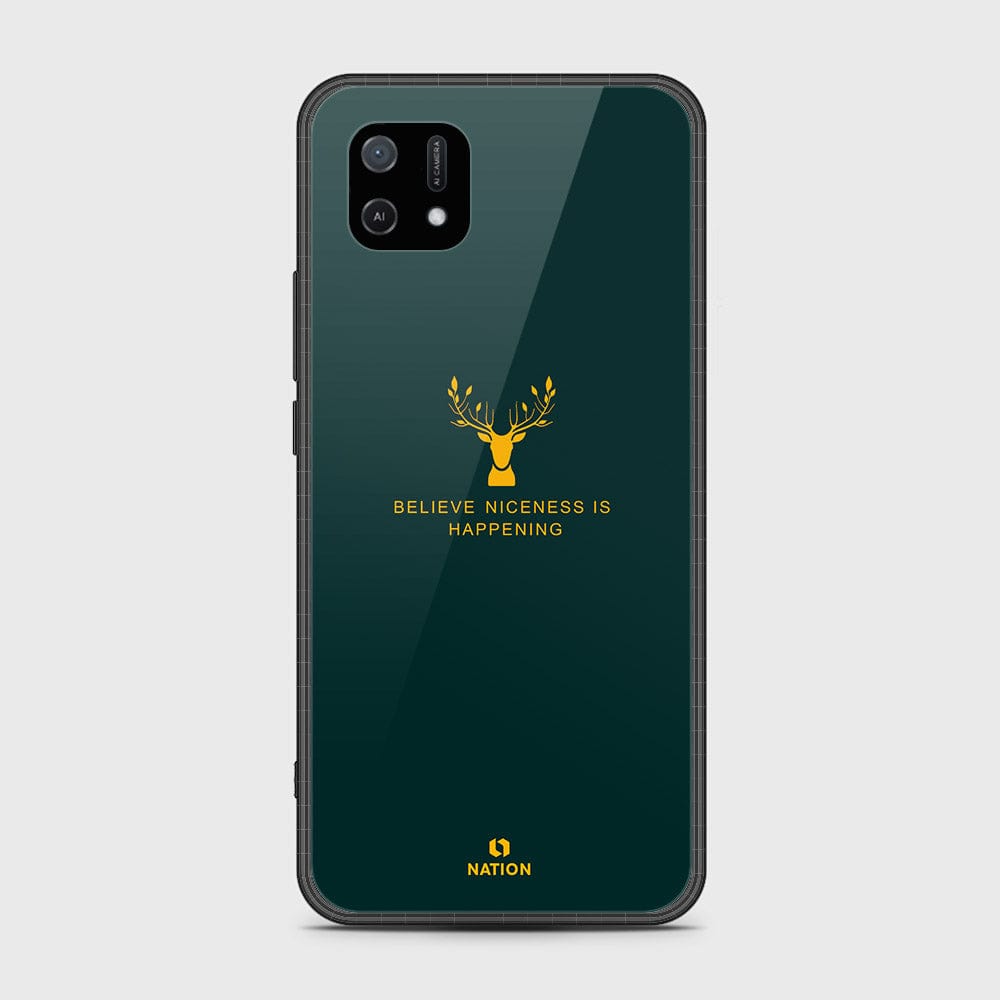 Oppo A16e Cover- Nice Series - HQ Ultra Shine Premium Infinity Glass Soft Silicon Borders Case (Fast Delivery)