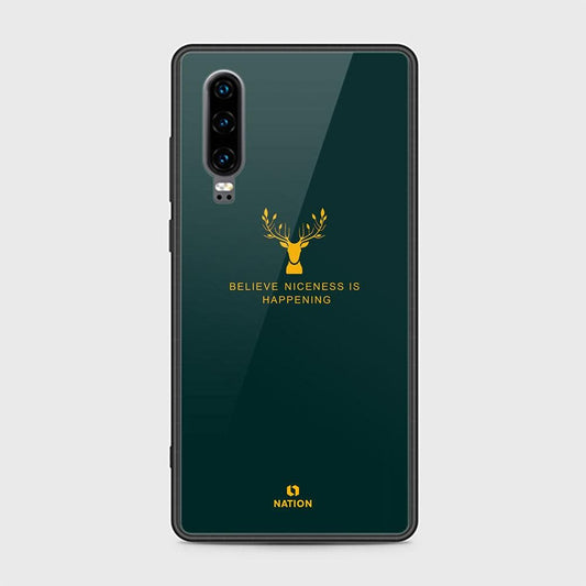 Huawei P30 Cover - Nice Series - D41 - HQ Ultra Shine Premium Infinity Glass Soft Silicon Borders Case ( Fast Delivery )