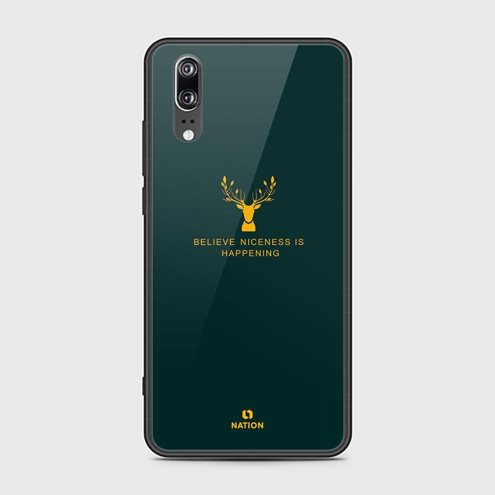 Huawei P20 Cover - Nice Series - ( D2 ) HQ Ultra Shine Premium Infinity Glass Soft Silicon Borders Case ( Fast Delivery )