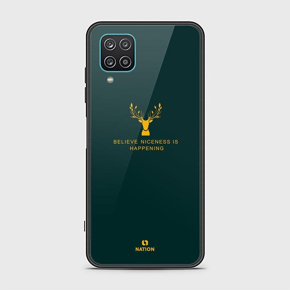 Samsung Galaxy A12 Cover - Nice Series - D16 - HQ Ultra Shine Premium Infinity Glass Soft Silicon Borders Case ( Fast Delivery )