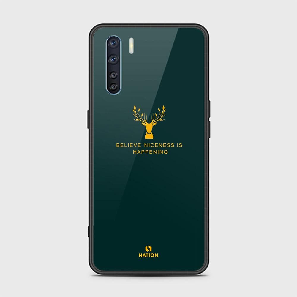 Oppo F15 Cover - Nice Series - D332 - HQ Ultra Shine Premium Infinity Glass Soft Silicon Borders Case ( Fast Delivery )