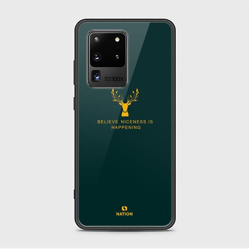 Samsung Galaxy S20 Ultra Cover - Nice Series -D256 - HQ Ultra Shine Premium Infinity Glass Soft Silicon Borders Case (Fast Delivery )