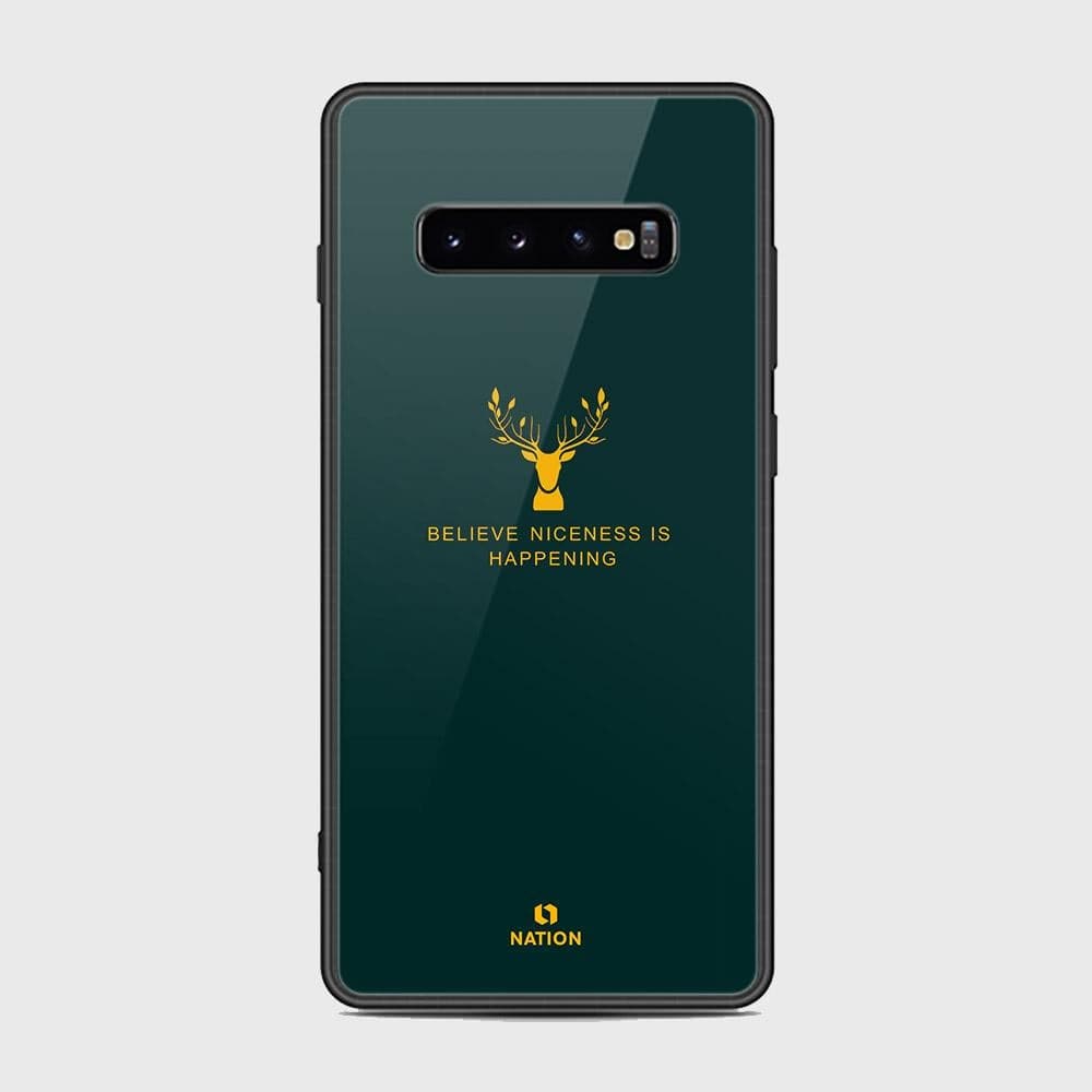 Samsung Galaxy S10 Plus Cover - Nice Series - HQ Ultra Shine Premium Infinity Glass Soft Silicon Borders Case ( Fast Delivery )