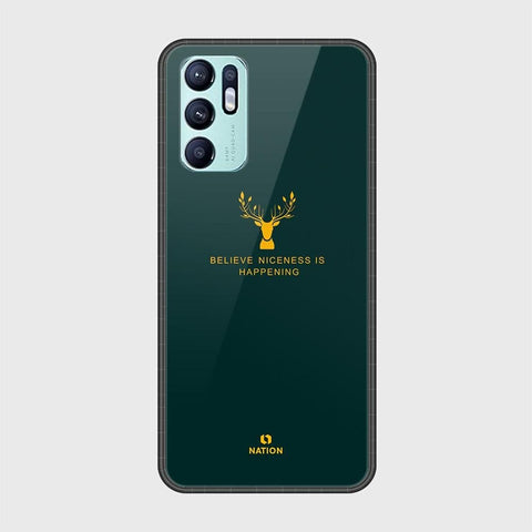 Oppo Reno 6 Cover - Nice Series - D54 - HQ Ultra Shine Premium Infinity Glass Soft Silicon Borders Case ( Fast delivery )