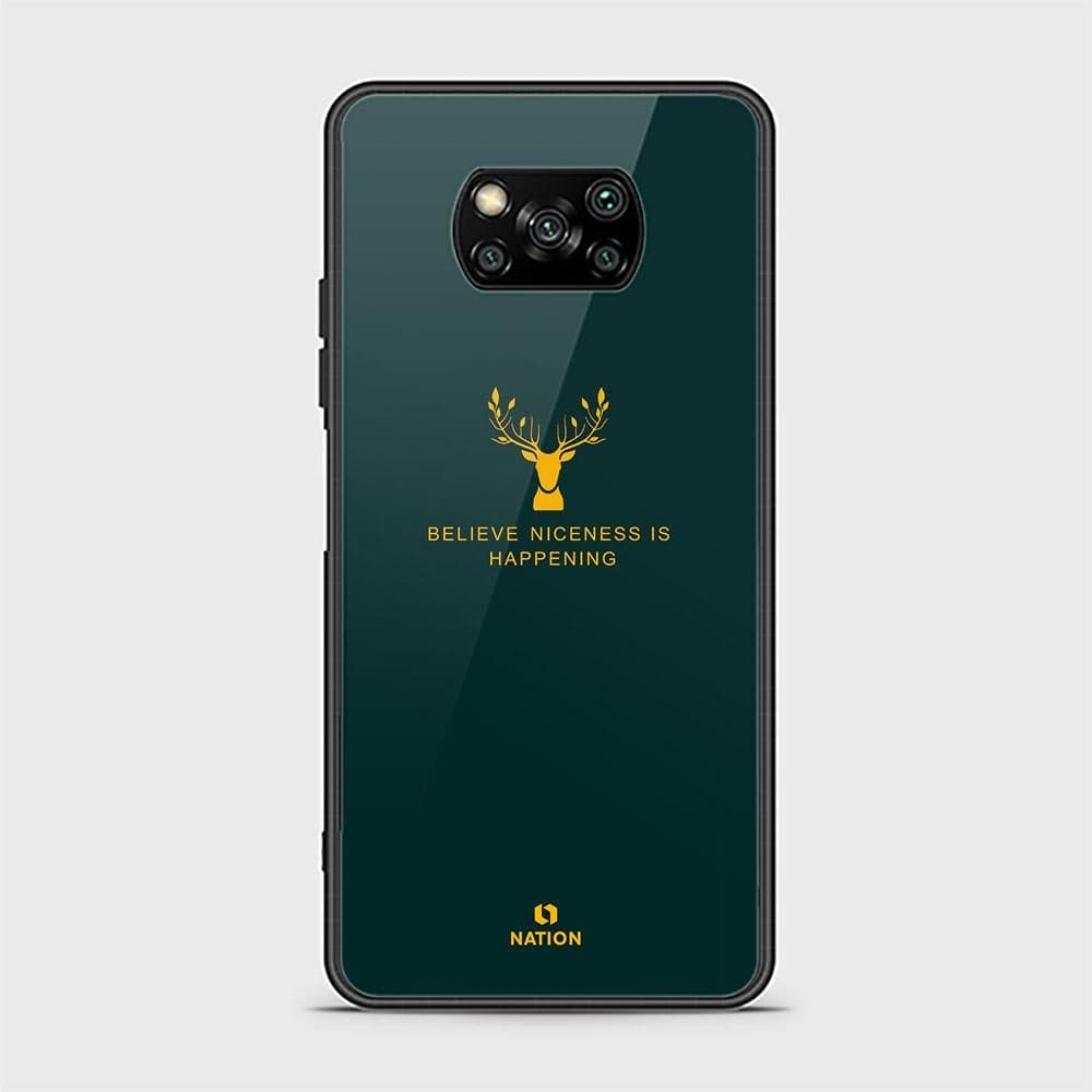 Xiaomi Poco X3 Cover - Nice Series - D43 - HQ Ultra Shine Premium Infinity Glass Soft Silicon Borders Case ( Fast Delivery )