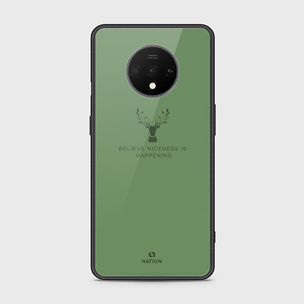 OnePlus 7T Cover - Nice Series - D59 -HQ Ultra Shine Premium Infinity Glass Soft Silicon Borders Case ( Fast Delivery )