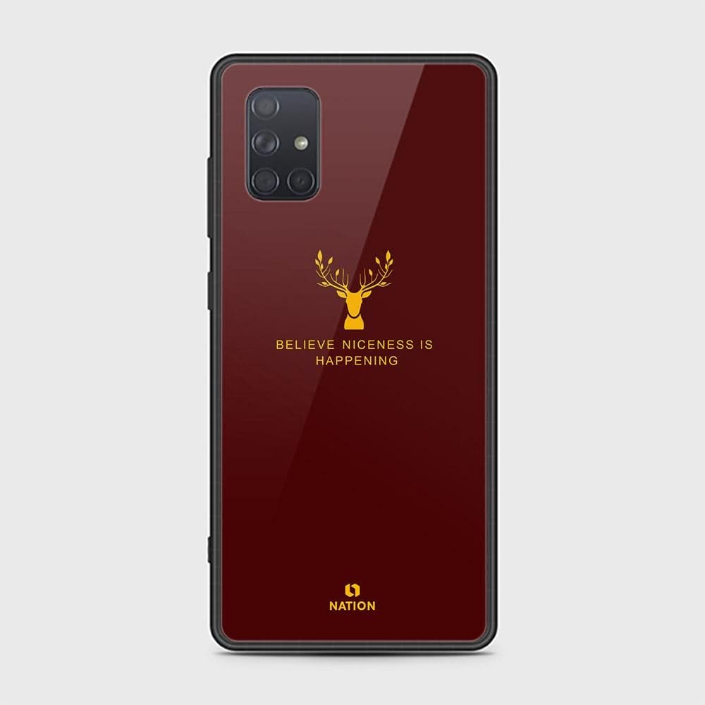 Samsung Galaxy A71 Cover - Nice Series - D33 - HQ Ultra Shine Premium Infinity Glass Soft Silicon Borders Case ( Fast Delivery )