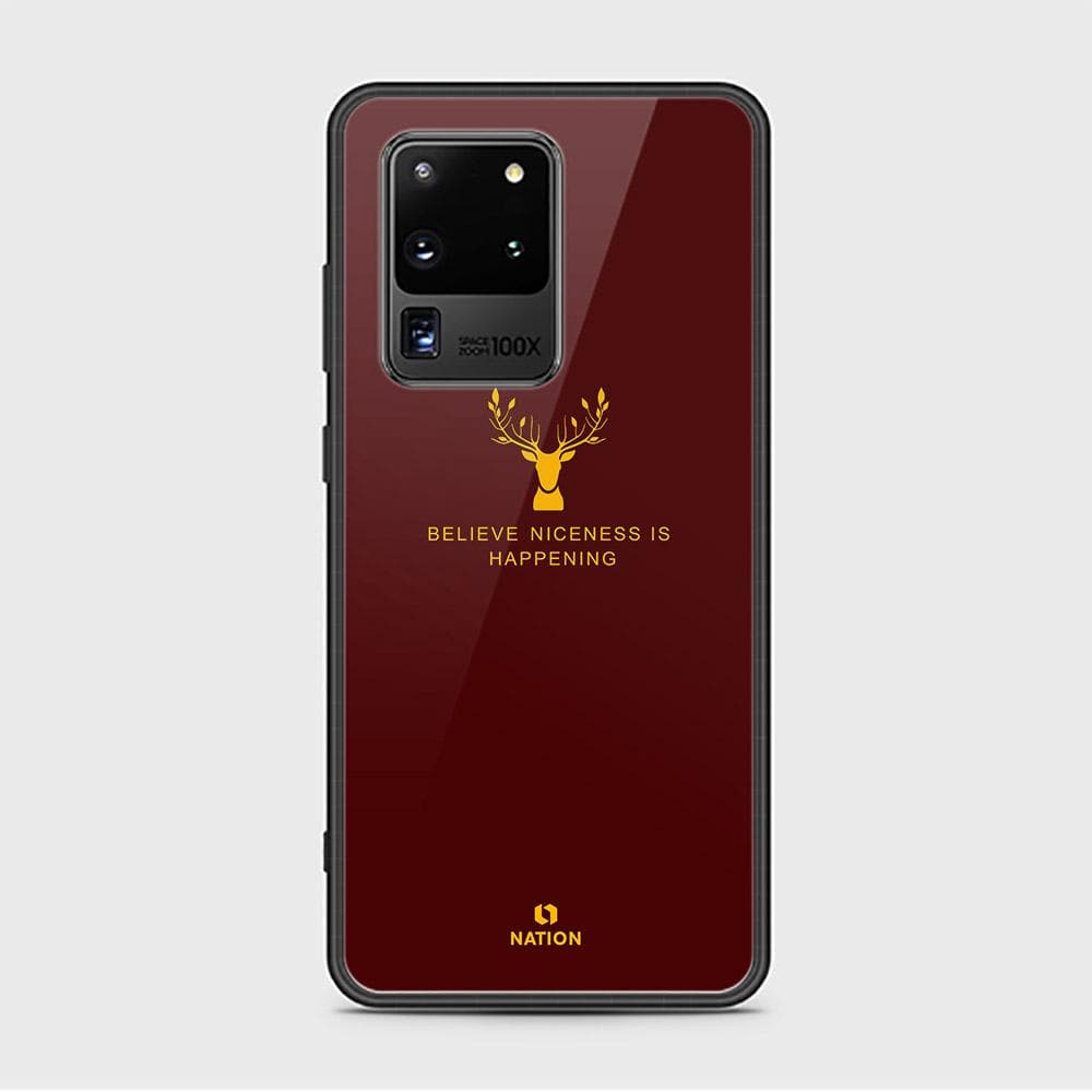 Samsung Galaxy S20 Ultra Cover - Nice Series - D334 - HQ Ultra Shine Premium Infinity Glass Soft Silicon Borders Case ( Fast Delivery )