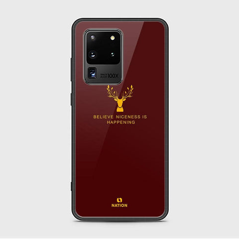 Samsung Galaxy S20 Ultra Cover - Nice Series - D334 - HQ Ultra Shine Premium Infinity Glass Soft Silicon Borders Case ( Fast Delivery )