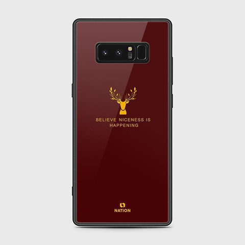 Samsung Galaxy Note 8 Cover - Nice Series - D288 - HQ Ultra Shine Premium Infinity Glass Soft Silicon Borders Case ( Fast Delivery )