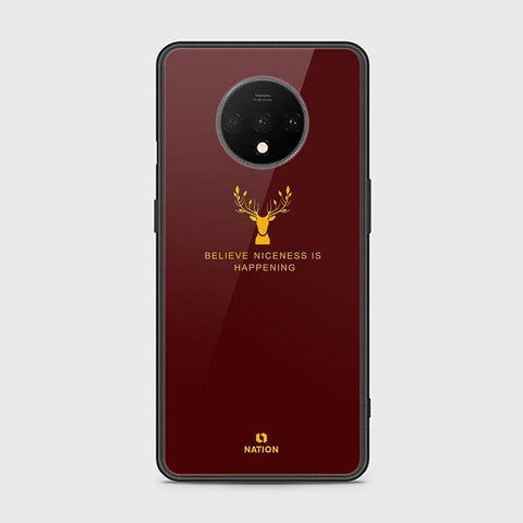 OnePlus 7T Cover - Nice Series - D346 - HQ Ultra Shine Premium Infinity Glass Soft Silicon Borders Case ( Fast Delivery )