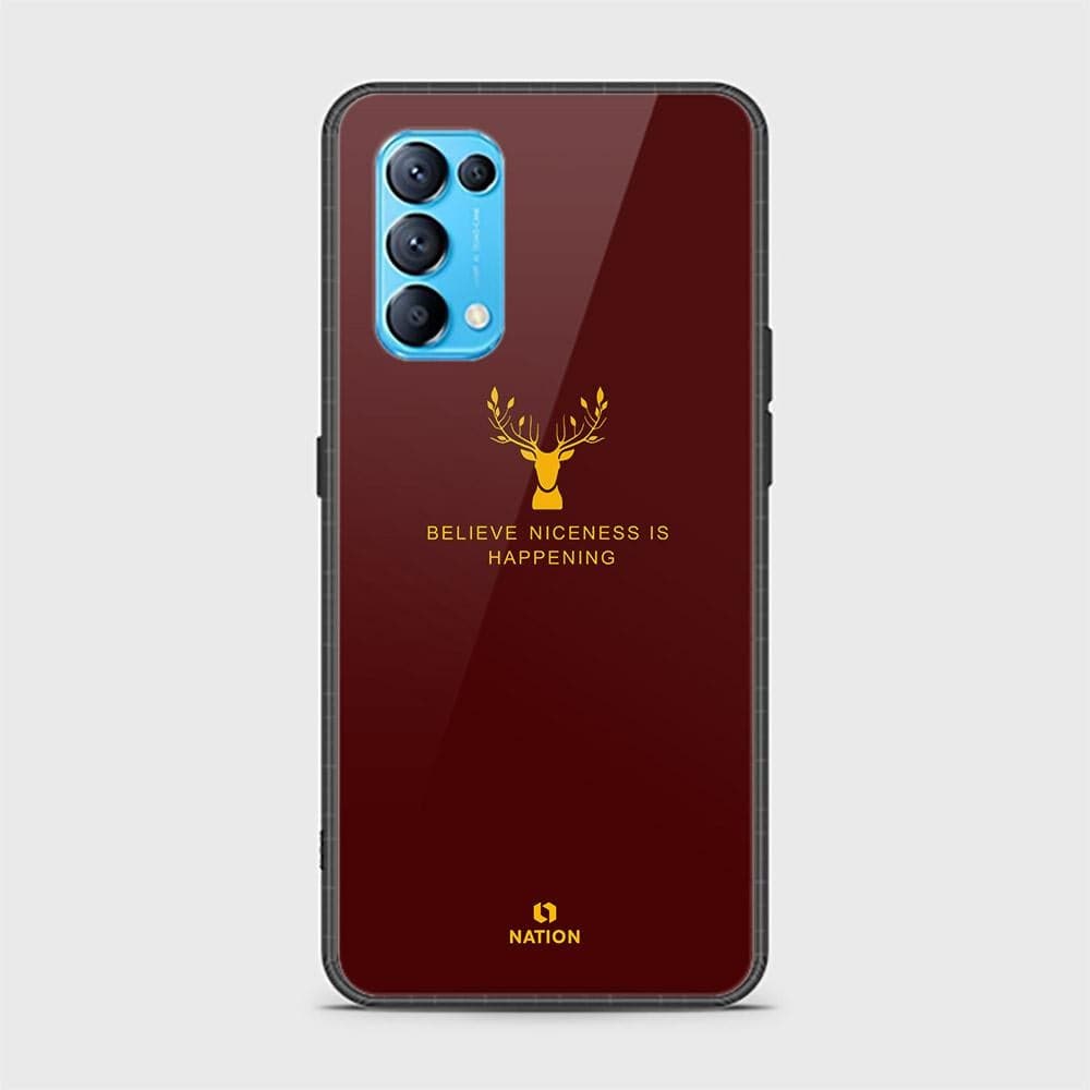 Oppo Find X3 Lite Cover - Nice Series - D16 - HQ Ultra Shine Premium Infinity Glass Soft Silicon Borders Case ( Fast Delivery )
