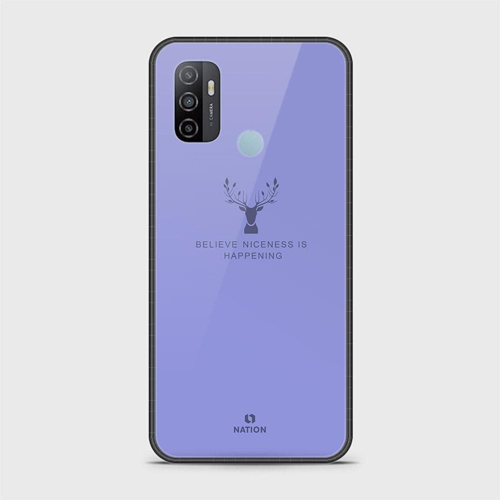 Oppo A53s Cover - Nice Series - D301- HQ Ultra Shine Premium Infinity Glass Soft Silicon Borders Case ( Fast Delivery )