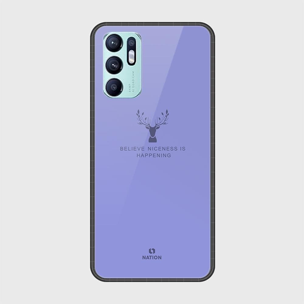 Oppo Reno 6 Cover - Nice Series - D32 - HQ Ultra Shine Premium Infinity Glass Soft Silicon Borders Case ( Fast Deliver )