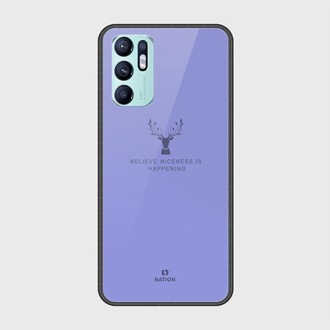 Oppo Reno 6 Cover - Nice Series - D32 - HQ Ultra Shine Premium Infinity Glass Soft Silicon Borders Case ( Fast Deliver )