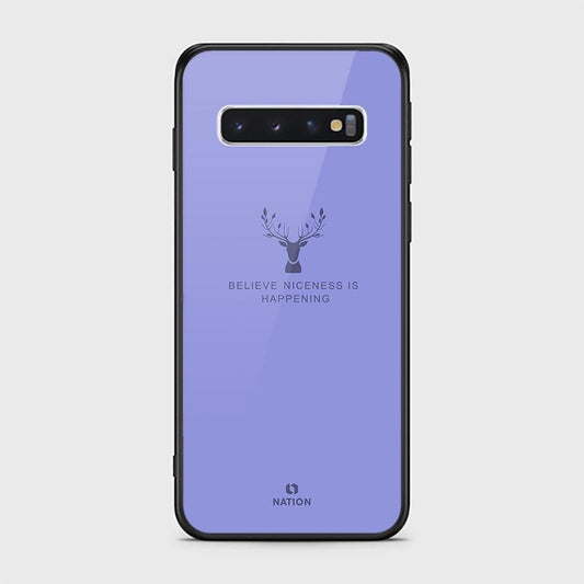 Samsung Galaxy S10 Cover - Nice Series - D19 - HQ Ultra Shine Premium Infinity Glass Soft Silicon Borders Case ( Fast Delivery )