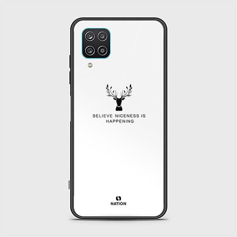 Samsung Galaxy A12 Cover - Nice Series - D22 - HQ Ultra Shine Premium Infinity Glass Soft Silicon Borders Case ( fast Delivery )