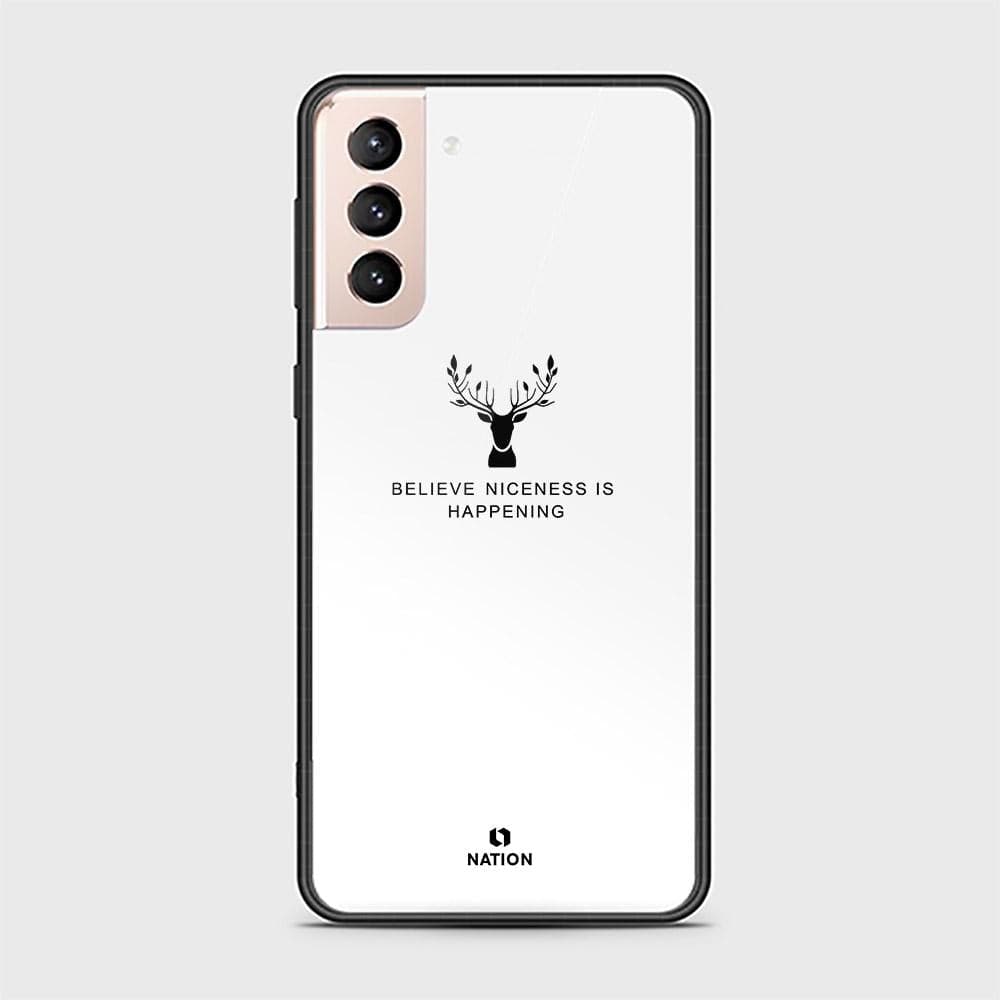 Samsung Galaxy S21 FE 5G Cover - Nice Series - D303 - HQ Ultra Shine Premium Infinity Glass Soft Silicon Borders Case ( Fast Delivery )