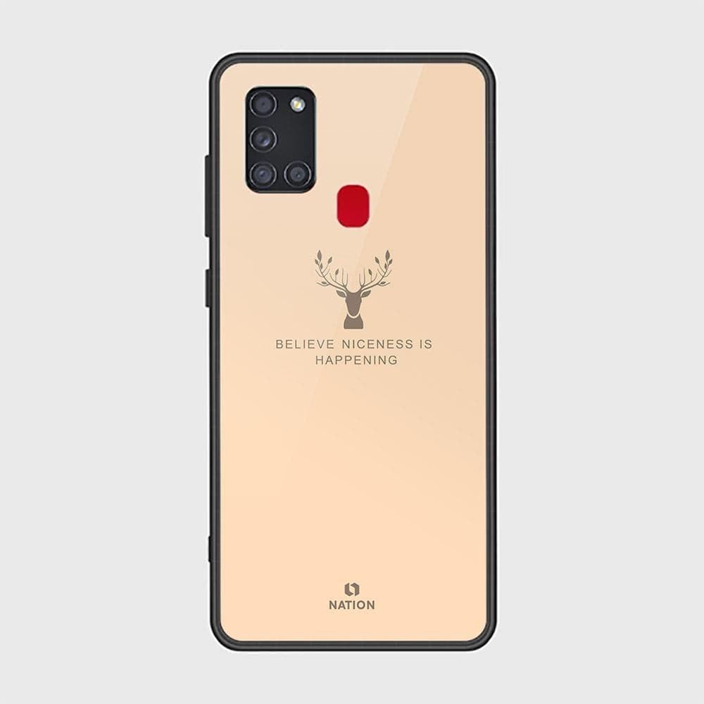 Samsung Galaxy A21s Cover - Nice Series - D13 - HQ Ultra Shine Premium Infinity Glass Soft Silicon Borders Case ( Fast Delivery )