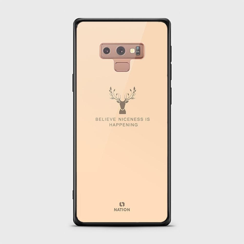 Samsung Galaxy Note 9 Cover - Nice Series - D8 - HQ Ultra Shine Premium Infinity Glass Soft Silicon Borders Case ( Fast Delivery )