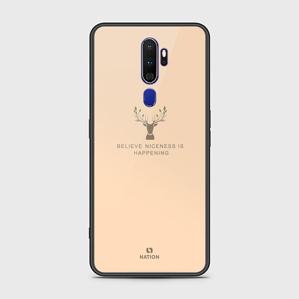 Oppo A5 2020 Cover - Nice Series - ( D19 ) HQ Ultra Shine Premium Infinity Glass Soft Silicon Borders Case ( Fast Delivery )