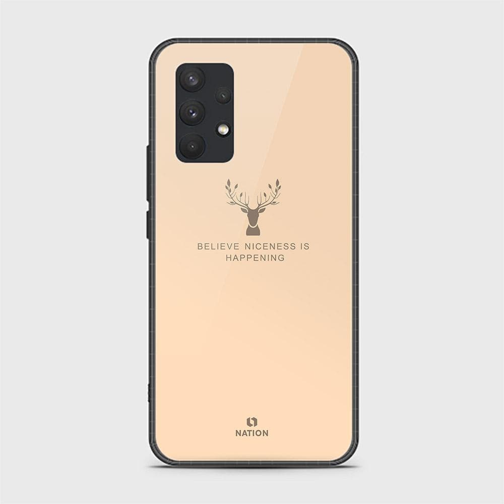 Samsung Galaxy A32 Cover - Nice Series - D14 - HQ Ultra Shine Premium Infinity Glass Soft Silicon Borders Case ( Fast Delivery )
