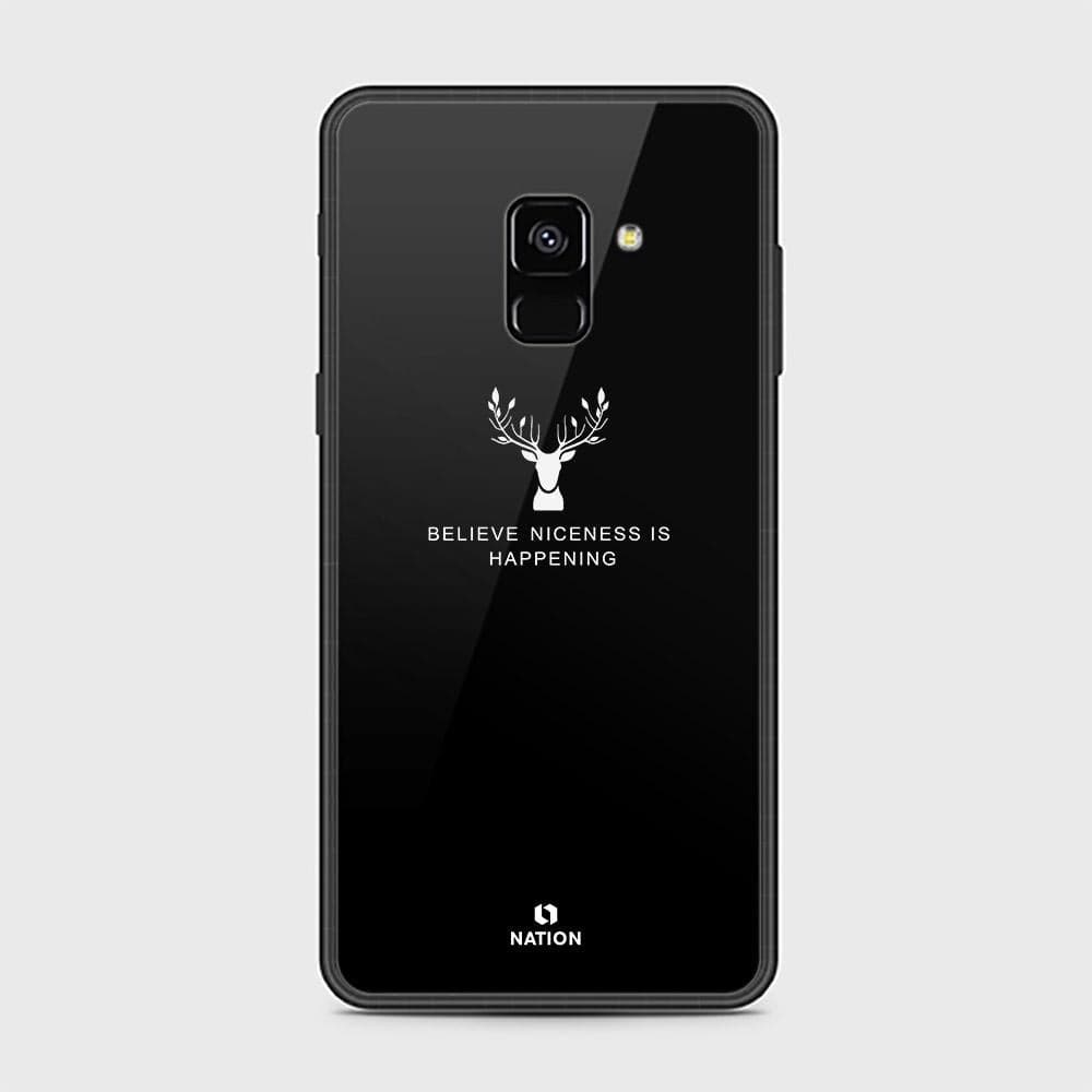 Samsung Galaxy A8 2018 Cover - Nice Series - D41 - HQ Ultra Shine Premium Infinity Glass Soft Silicon Borders Case ( Fast Delivery )