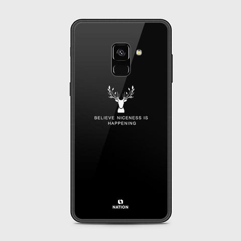 Samsung Galaxy A8 2018 Cover - Nice Series - D41 - HQ Ultra Shine Premium Infinity Glass Soft Silicon Borders Case ( Fast Delivery )