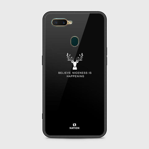 Oppo A7 Cover - Nice Series - D30 - HQ Ultra Shine Premium Infinity Glass Soft Silicon Borders Case ( fast Delivery )