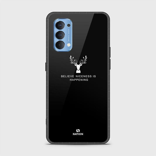 Oppo Reno 4 Cover - Nice Series - HQ Ultra Shine Premium Infinity Glass Soft Silicon Borders Case (Fast Delivery)