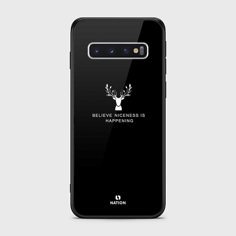 Samsung Galaxy S10 Cover - Nice Series - D299 - HQ Ultra Shine Premium Infinity Glass Soft Silicon Borders Case ( Fast Delivery )