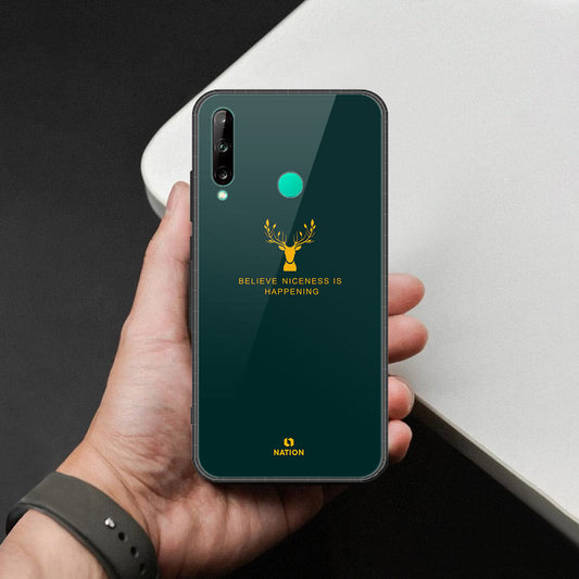 Honor 9C Cover - Nice Series - HQ Ultra Shine Premium Infinity Glass Soft Silicon Borders Case