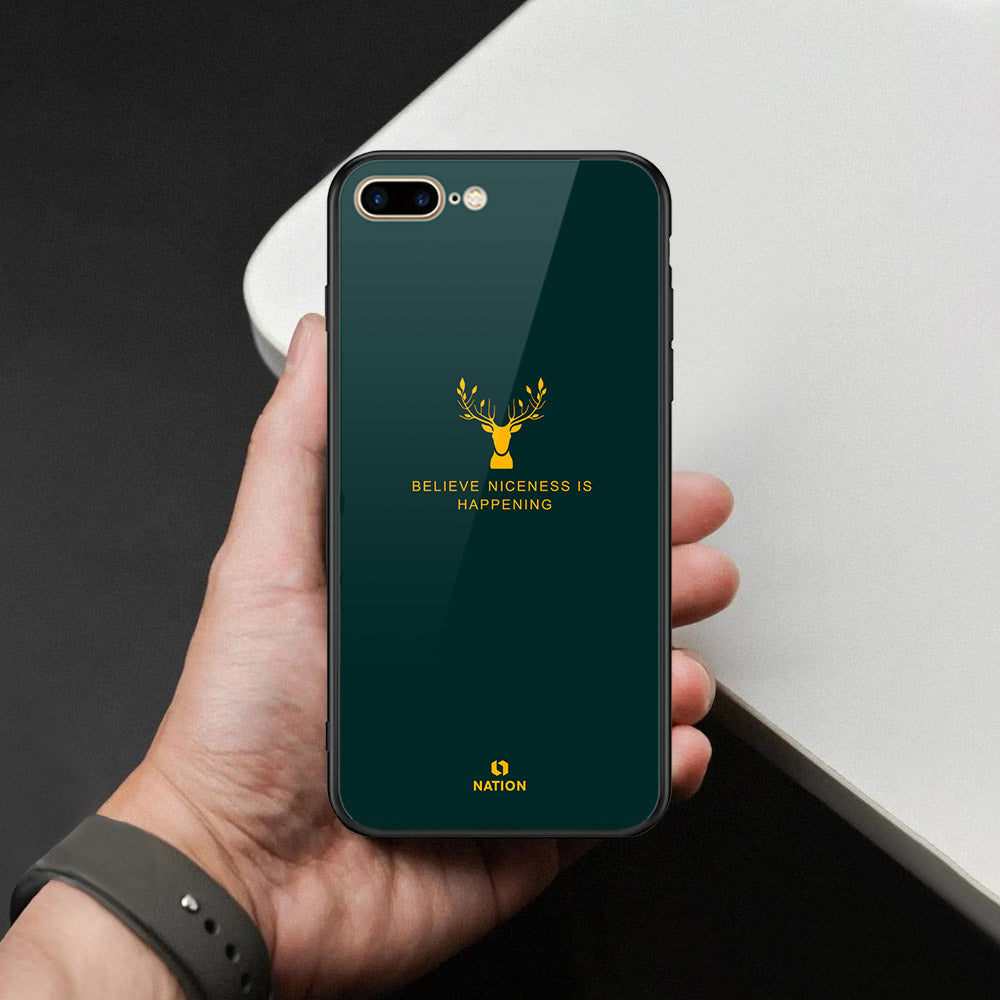 iPhone 8 Plus / 7 Plus - Nice Series - HQ Ultra Shine Premium Infinity Glass Soft Silicon Borders Case (Fast Delivery)