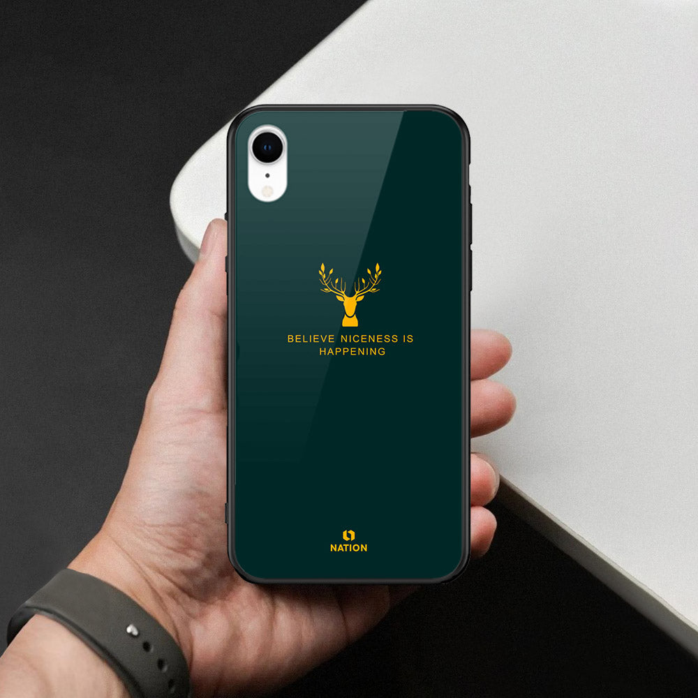 iPhone XR - Nice Series - HQ Ultra Shine Premium Infinity Glass Soft Silicon Borders Case (Fast Delivery)