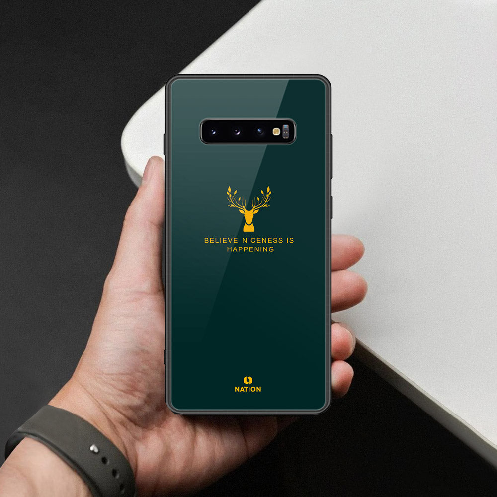Samsung Galaxy S10 Plus Cover - Nice Series - HQ Ultra Shine Premium Infinity Glass Soft Silicon Borders Case