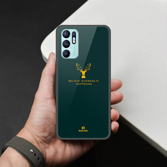 Oppo Reno 6 Cover - Nice Series - HQ Ultra Shine Premium Infinity Glass Soft Silicon Borders Case