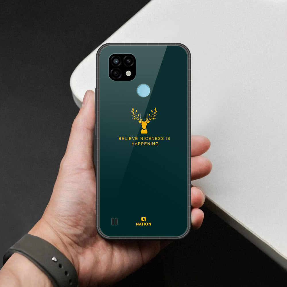 Realme C21 Cover - Nice Series - HQ Ultra Shine Premium Infinity Glass Soft Silicon Borders Case
