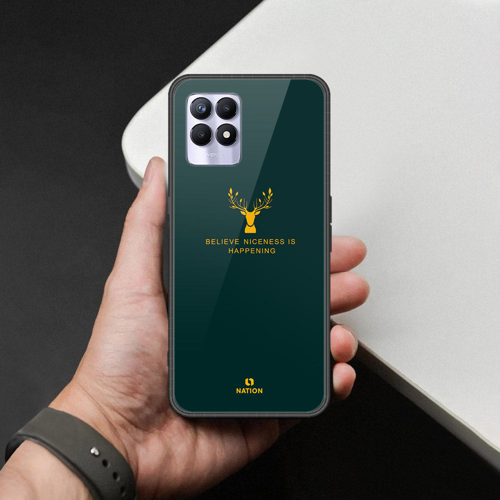 Realme 8i Cover - Nice Series - HQ Ultra Shine Premium Infinity Glass Soft Silicon Borders Case