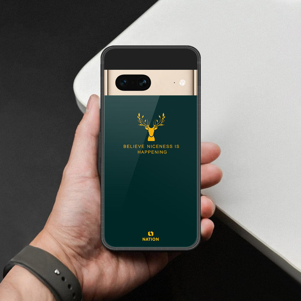 Google Pixel 7 Cover - Nice Series - HQ Ultra Shine Premium Infinity Glass Soft Silicon Borders Case