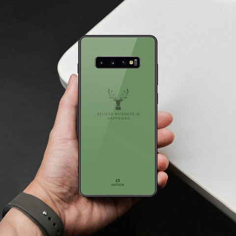 Samsung Galaxy S10 Plus Cover - Nice Series - HQ Ultra Shine Premium Infinity Glass Soft Silicon Borders Case