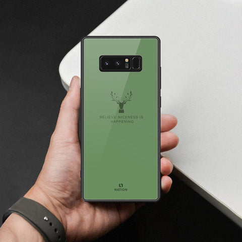 Samsung Galaxy Note 8 Cover - Nice Series - HQ Ultra Shine Premium Infinity Glass Soft Silicon Borders Case