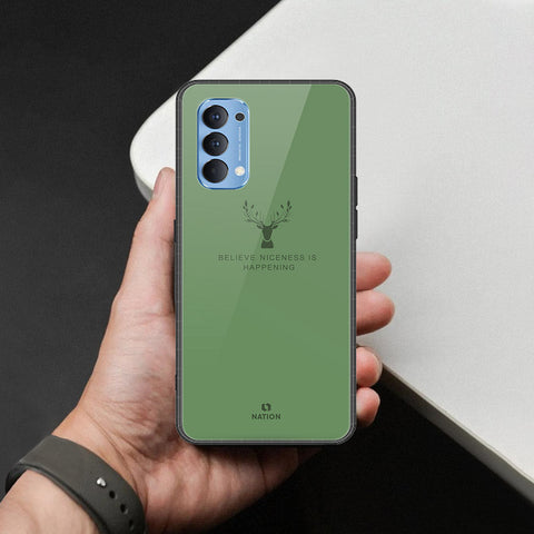 Oppo Reno 4 Cover - Nice Series - HQ Ultra Shine Premium Infinity Glass Soft Silicon Borders Case