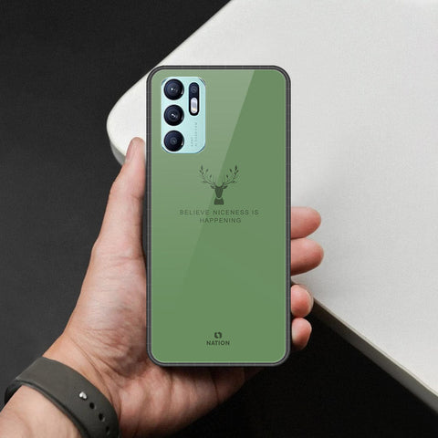 Oppo Reno 6 Cover - Nice Series - HQ Ultra Shine Premium Infinity Glass Soft Silicon Borders Case